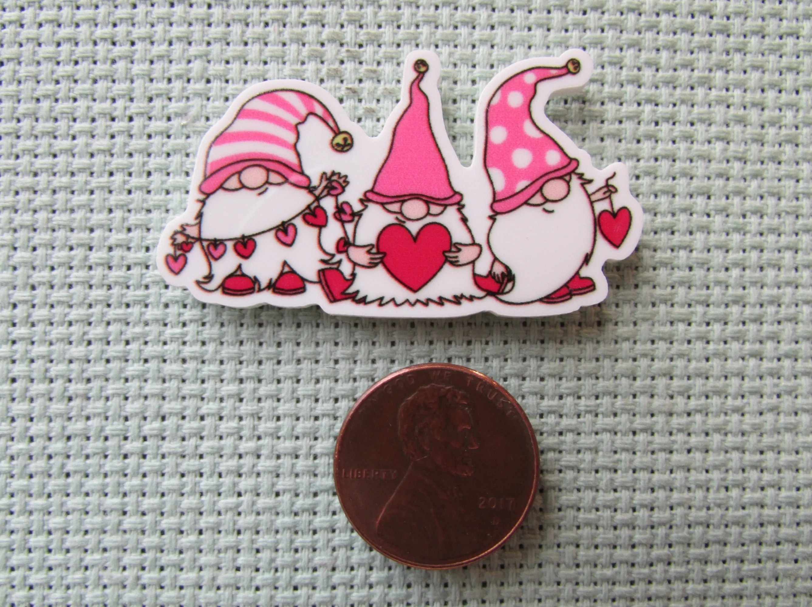 Valentines Day Gnome Trio Needle Minder, Cover Minder, Magnet