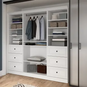 Versatile 86W Closet Organizer with Drawers - Available in 2 Colours