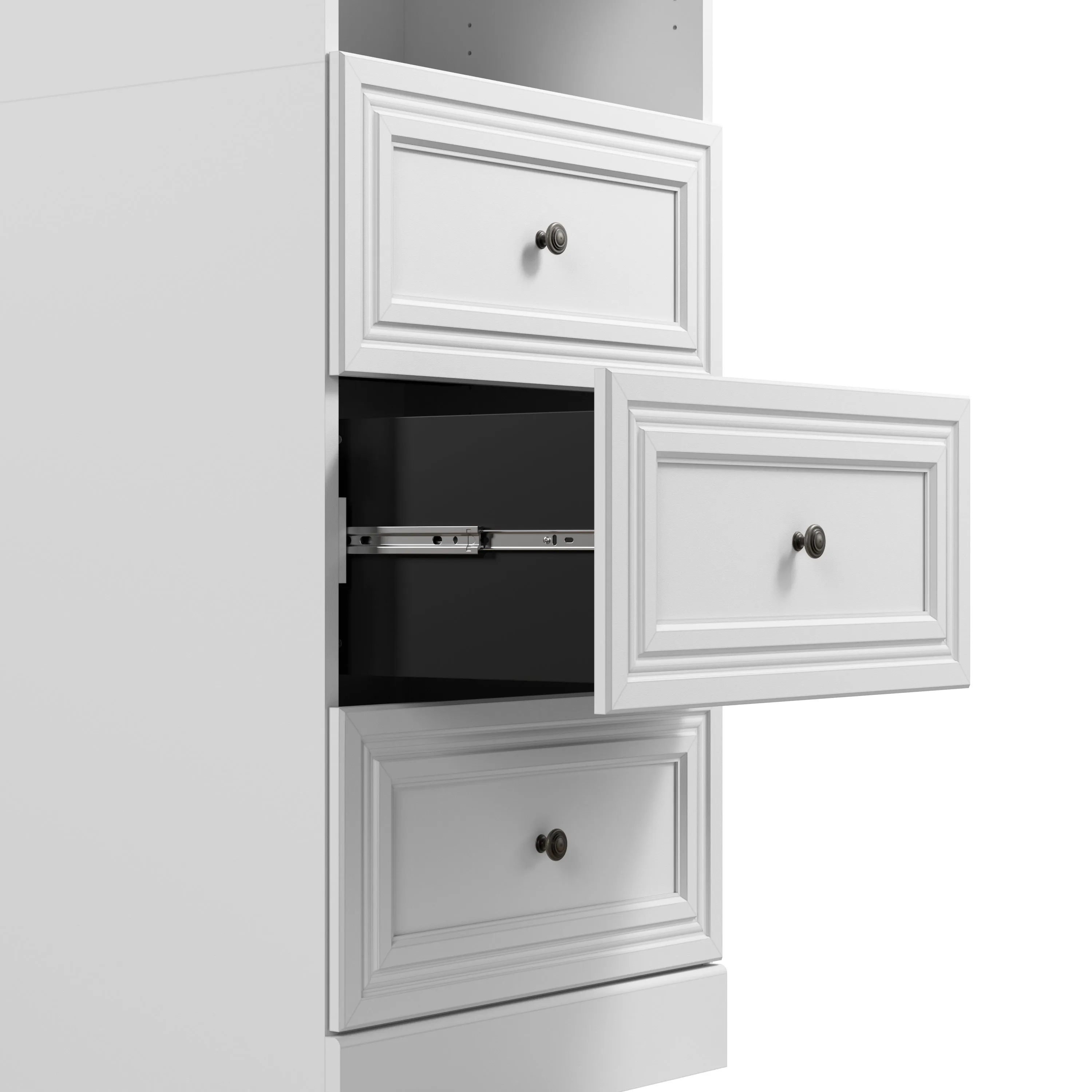 Versatile 86W Closet Organizer with Drawers - Available in 2 Colours