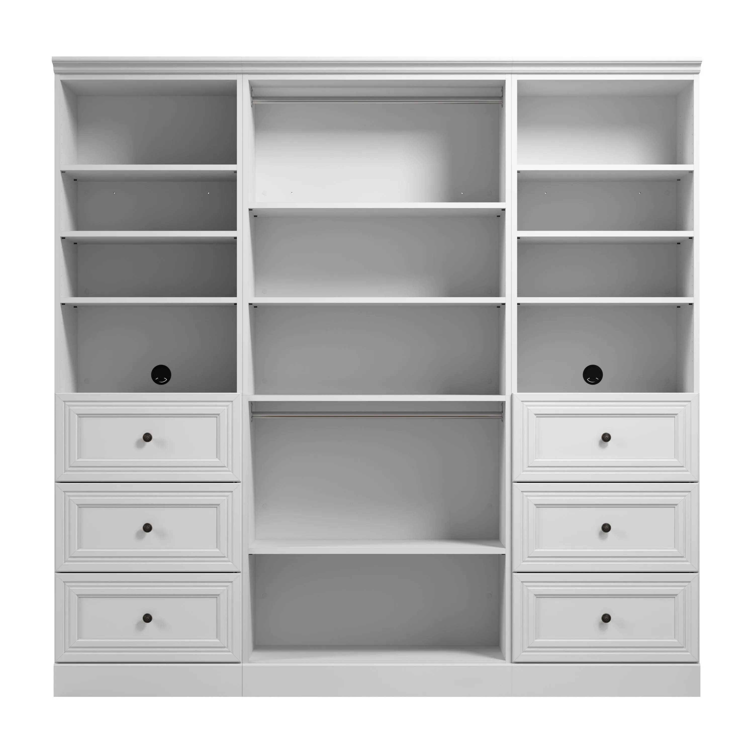 Versatile 86W Closet Organizer with Drawers - Available in 2 Colours