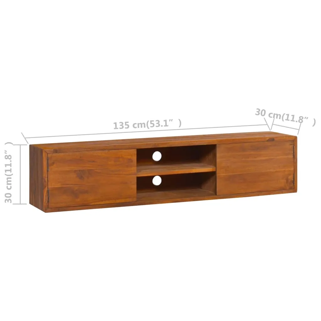 Wall-mounted TV Cabinet 135x30x30 cm Solid Teak Wood