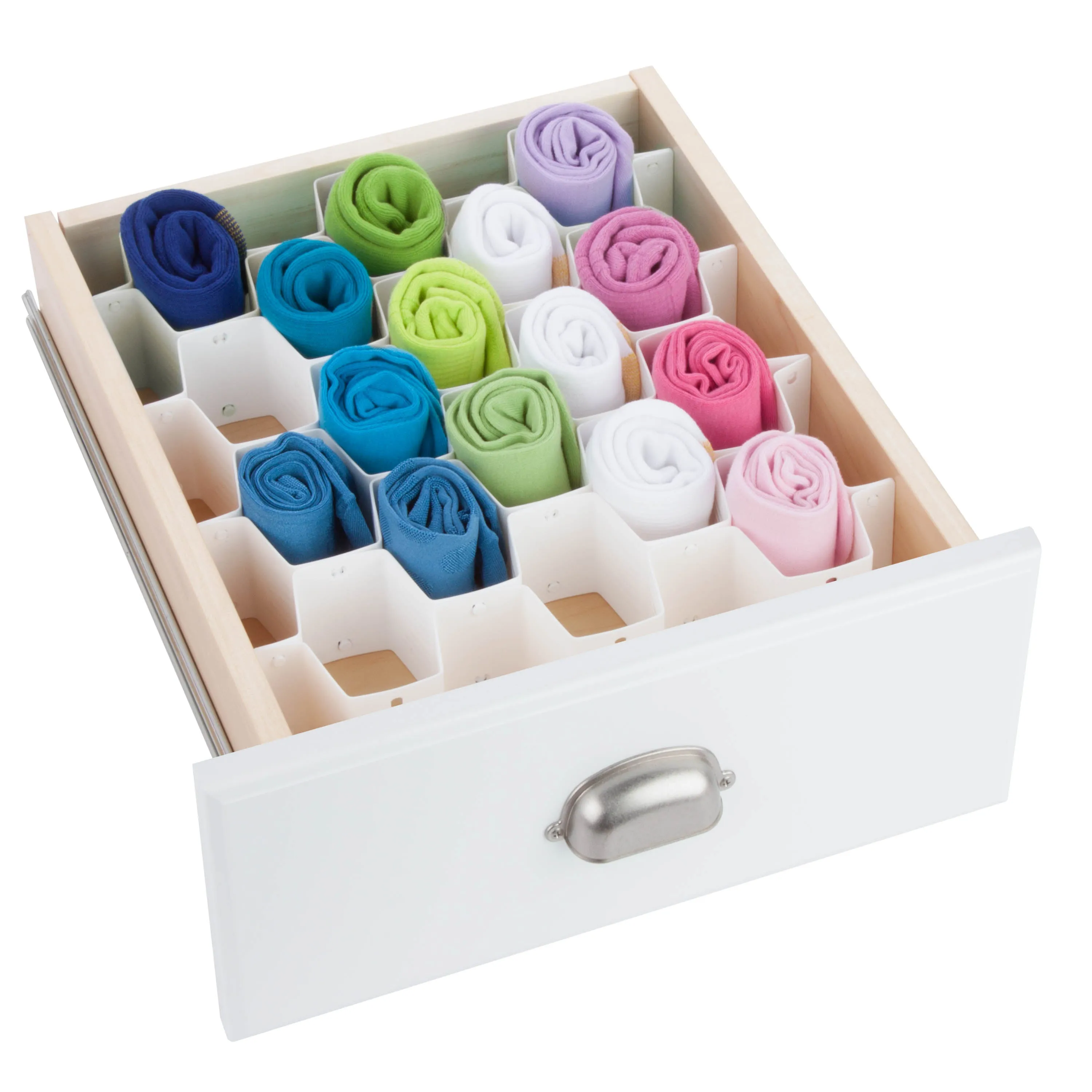 White Plastic 32-Compartment Drawer Organizer