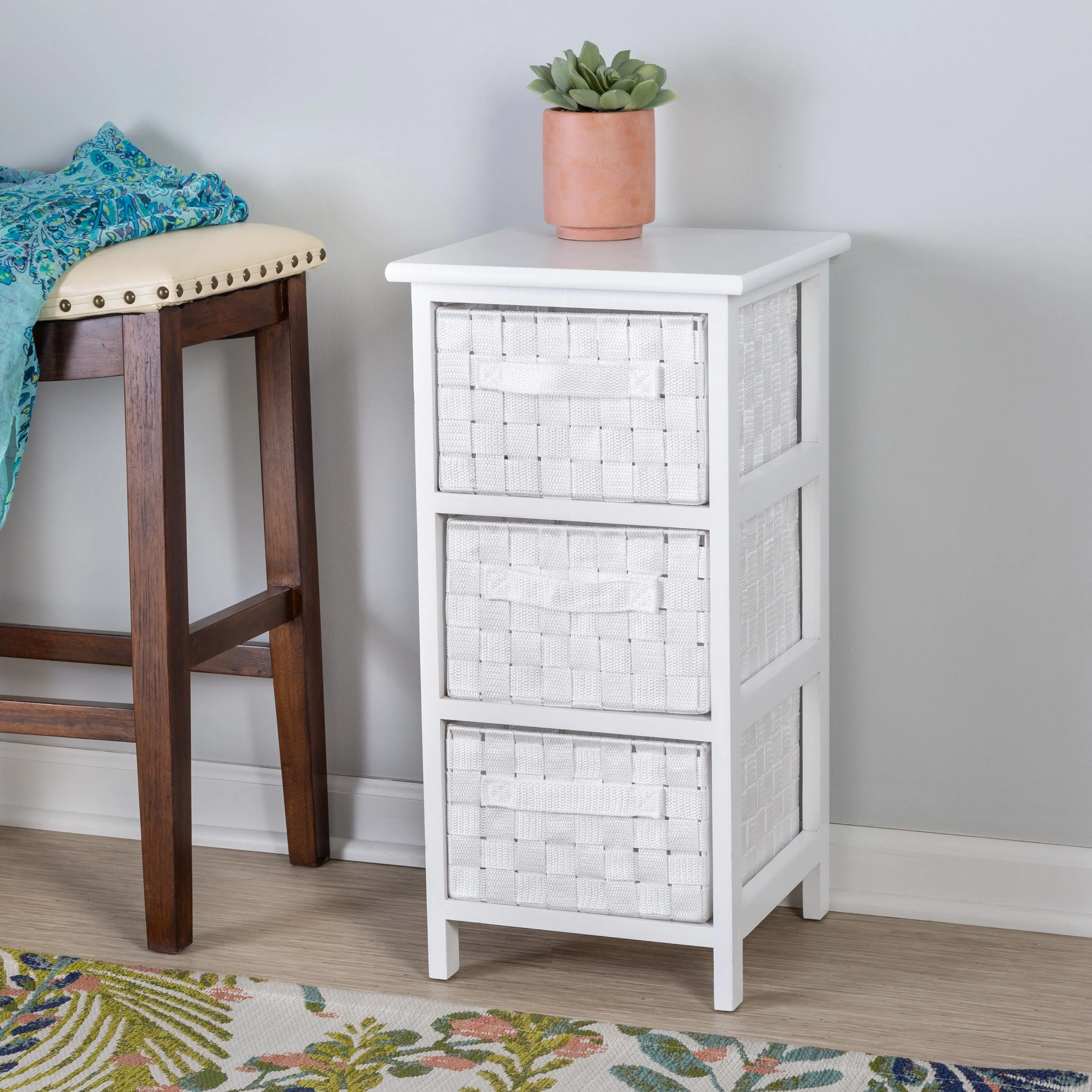 White Small 3-Drawer Storage Chest