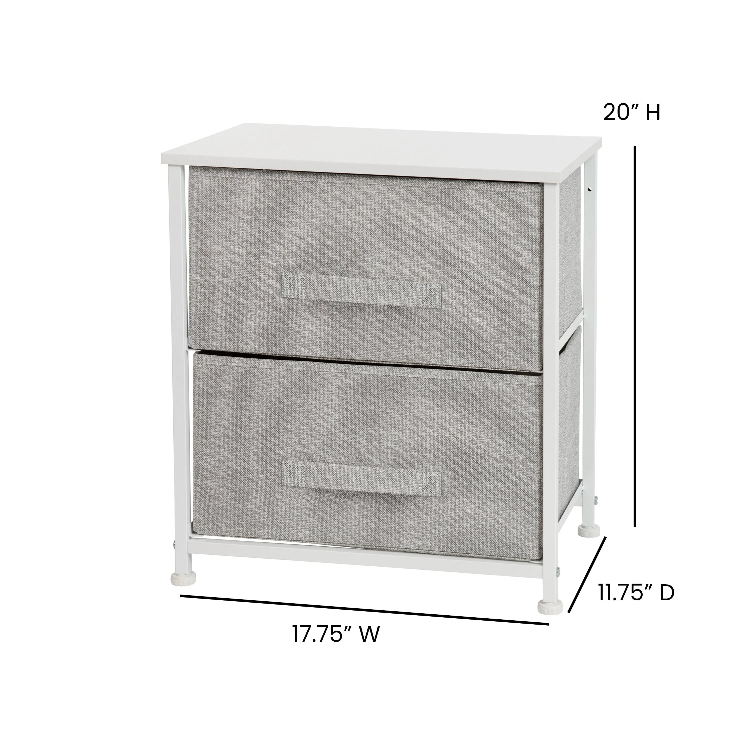 White/Gray 2 Drawer Organizer WX-5L200-WH-GR-GG