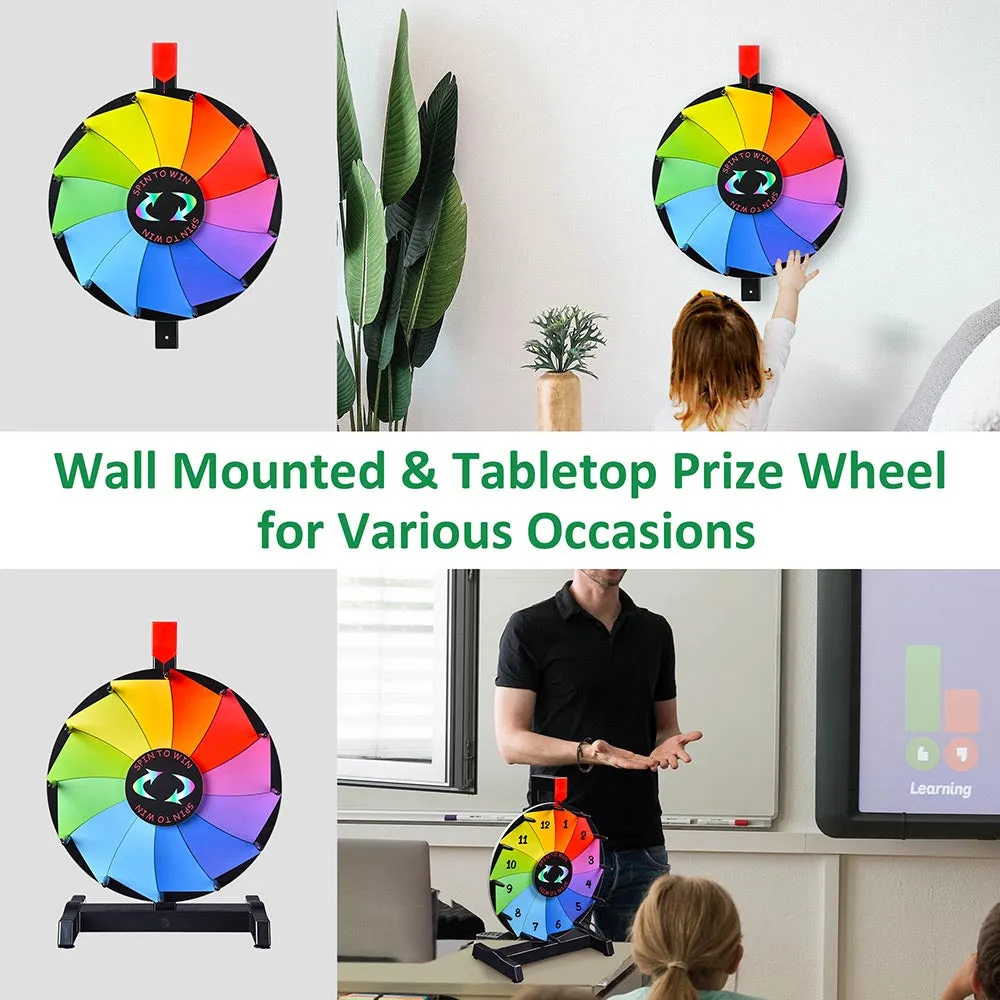 WinSpin Prize Wheel 12" 12 Slots Wall Mounted & Tabletop