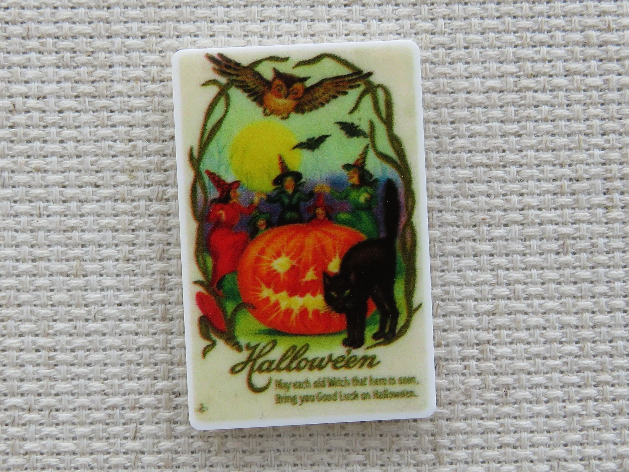 Witchy Halloween Scene Needle Minder, Cover Minder, Magnet